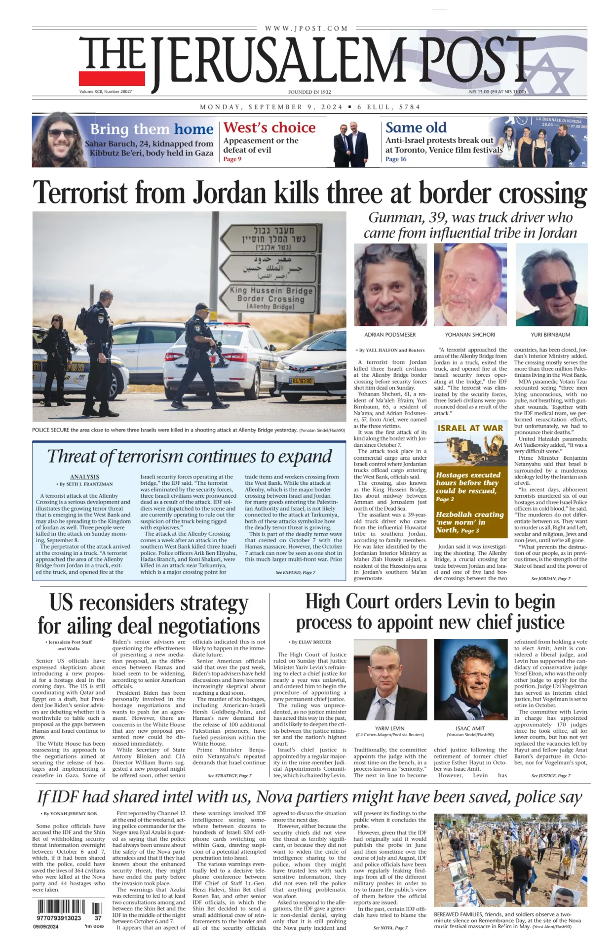 Prima-pagina-the jerusalem post-edizione-di-oggi-Array